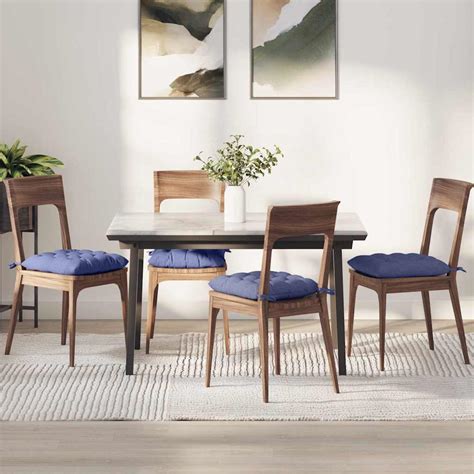 Cojines para asiento 2 pcs Azul jeans 40 x 40 x 6 cm tela | Leroy Merlin