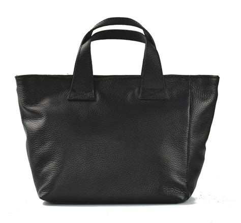 Medium Zip-Top Leather Tote Bag-Black - ODĒ TO ESTHĒTIC