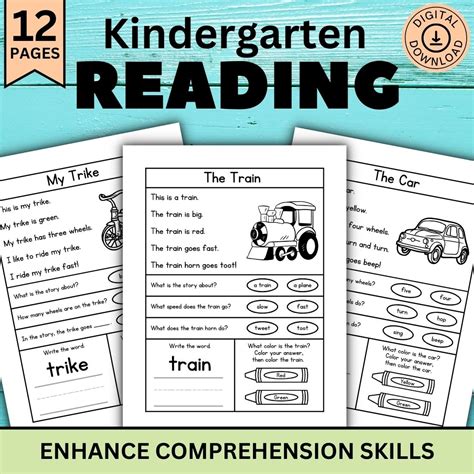Reading Comprehension Preschool Kindergarten Worksheets - Reading ...