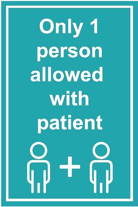 VVWV Only One Person Allowed with Patient Sign Sticker for Public ...
