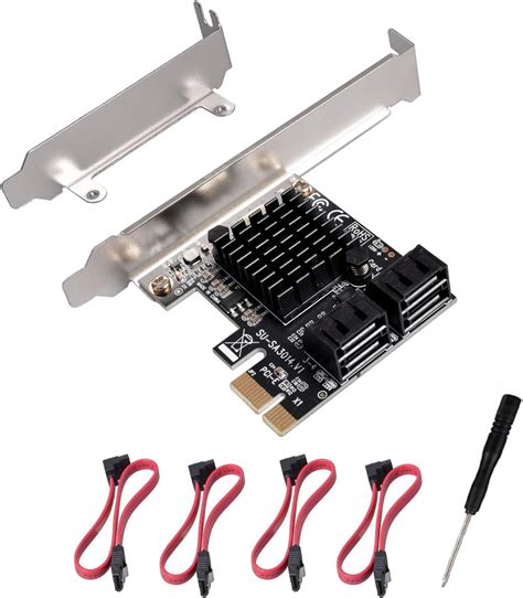 4-Port SATA 3.0 PCIe Expansion Card with Low Profile Bracket : Amazon ...