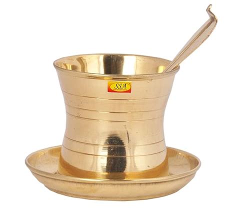Buy Shiv Shakti Arts® Pure Brass Puja Patra | Punch Patra | Jal Patra ...