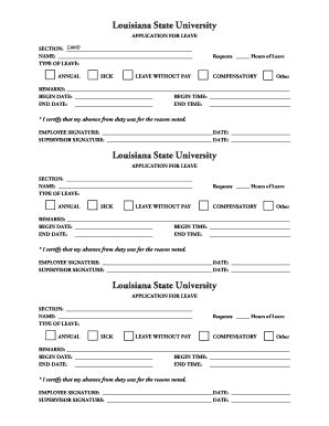 Fillable Online camd lsu Application for Leave Tri-Form - CAMD ...