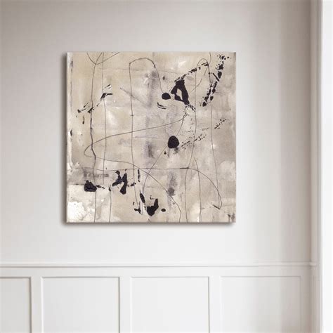 Beige and Black Abstract Art Print - Neutral Color Minimalist Painting ...