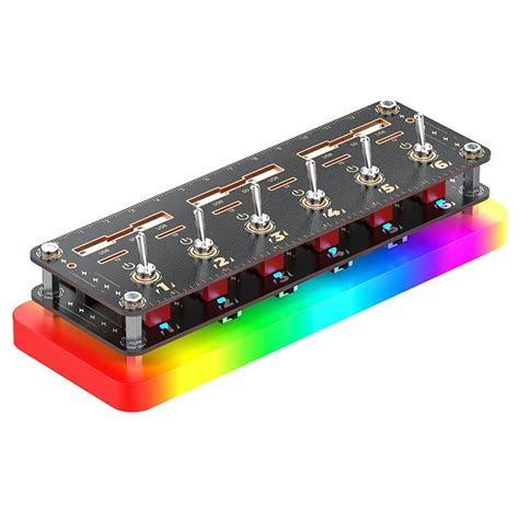 AODUKE Cyberpunk 6 Port USB 2.0 Hub Voice Control Independent Switches ...