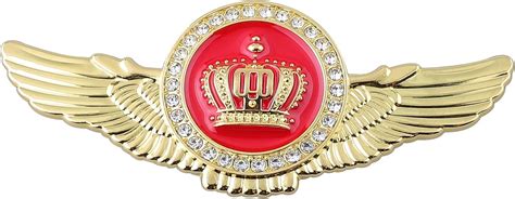 OAN Winged King Crown Emblem Sticker for All Cars, Bikes, Metal (Gold ...