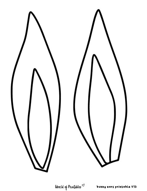 Bunny Ears Template - 30 Printable Bunny Ears Outlines To Cut Out