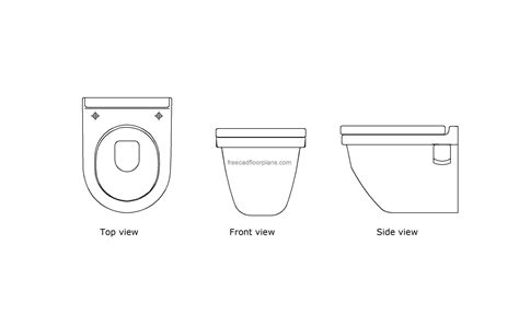 Duravit Wall Hung Toilet, AutoCAD Block - Free Cad Floor Plans