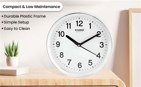 Buy Kadio Analog 20 cm X 20 cm Wall Clock (White, with Glass, Standard ...