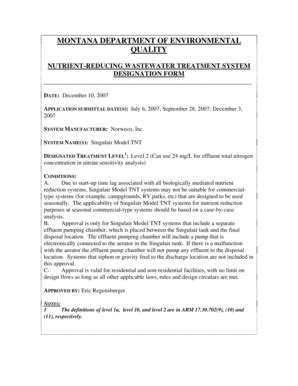 Fillable Online deq mt MONTANA DEQ - Nutrient-reducing wastewater ...