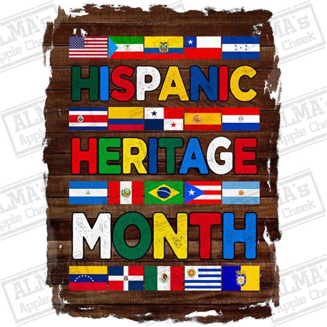 Hispanic Heritage Month Flags With Background Png Hispanic - Etsy