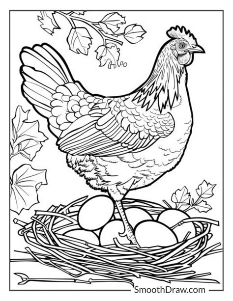 Realistic Chicken Coloring Pages