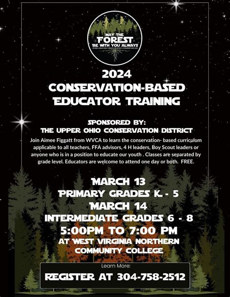 Free Educator Training, WVNCC New Martinsville WV, 13 March 2024 ...
