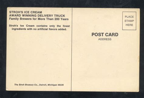 Detroit Michigan the Stroh's Brewery CO. ICE Cream Truck Advertising ...