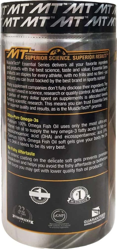 Buy MUSCLETECH ESSENTIAL SERIES PLATINUM FISH OIL - NET QTY 100 ...