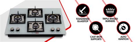BLOWHOT Harbour Gas Hob 4 Heavy Brass Burners Auto Ignition with Heavy ...