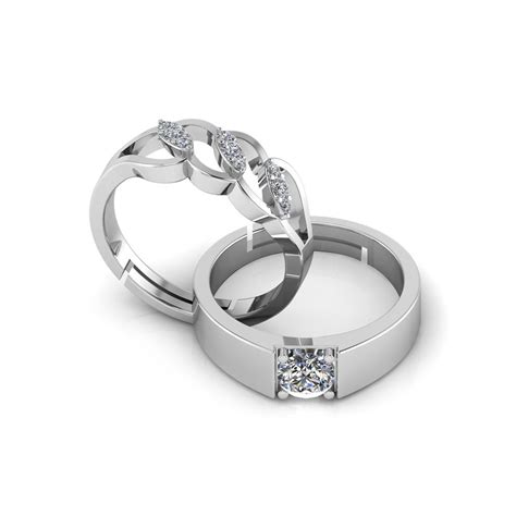 925 Sterling Silver Solitaire and Crystal Designer Zircon Diamond Ring ...