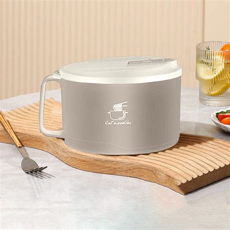 Microwave Ramen Bowl with Handles,304 Stainless Steel Liner Bowl ...