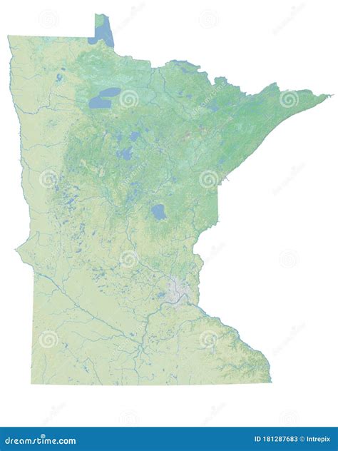 High Resolution Topographic Map of Minnesota Stock Illustration ...