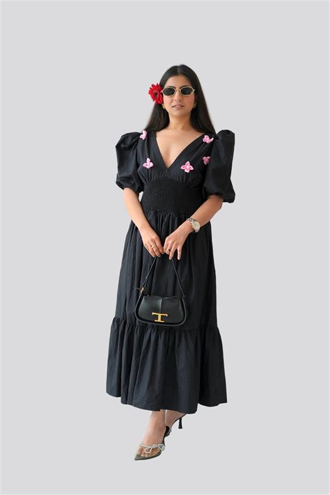 Black flower dress - TBFO