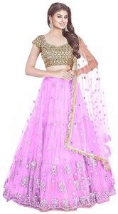 Zaqe Zone Self Design Semi Stitched Lehenga Choli - Buy Zaqe Zone Self ...