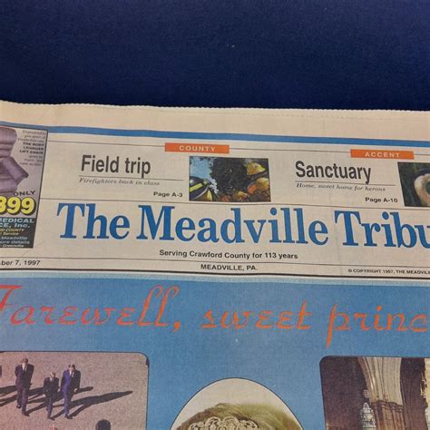Vintage 1997 September 7, The Meadville Tribune Newspaper, Meadville PA ...