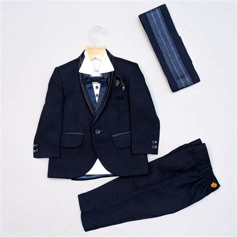 Buy Navy Blue Cummerbund Tuxedo Suit for Boys – Mumkins