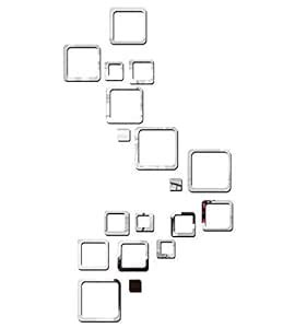 Buy Meraki Mart - Square Silver 30 Set - 3D Acrylic Mirror Wall ...