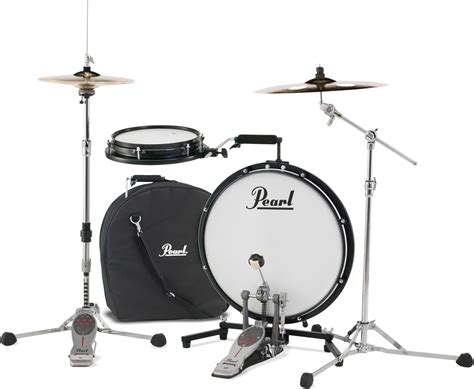 Pearl Compact Traveler Drum Set 18″ Bass Drum & 10″ Snare Drum with Bag ...