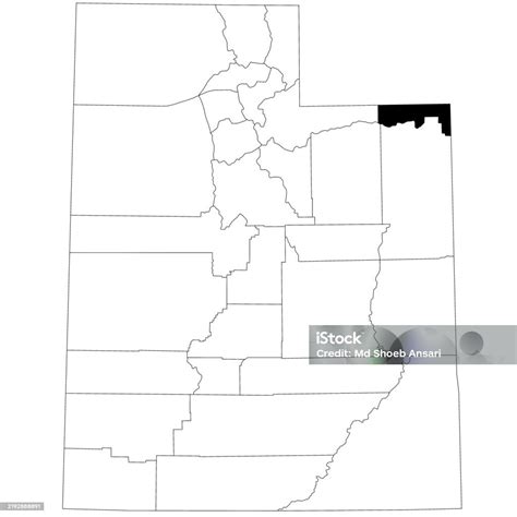 Map Of Daggett County In Utah State On White Background Single County ...