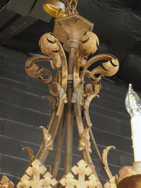 Antique French Wrought Iron Gothic Style Chandelier, Circa 1880 at 1stDibs