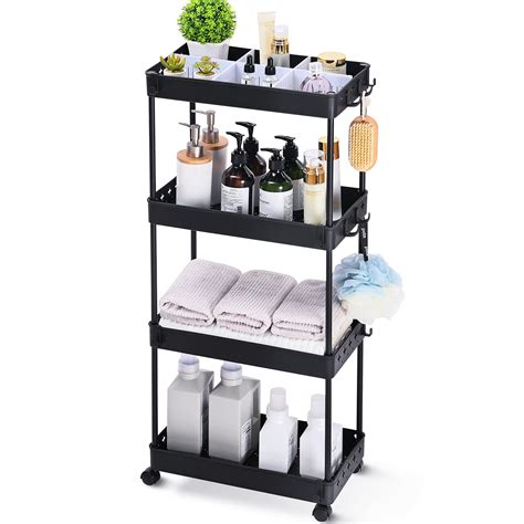 Buy KINGRACK 4 Tier Rolling Utility Cart,Storage Craft Art Cart with ...