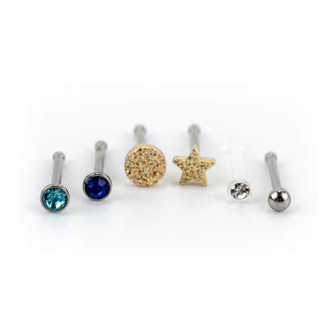 Claire's Women's Gold Textured Star 20G Nose Ring Studs, Stainless ...