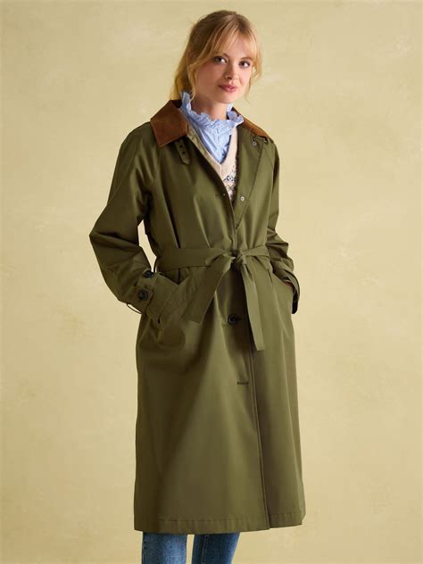 Epwell Green Waterproof Belted Trench Coat | Joules
