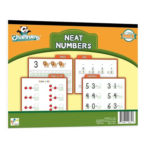 Channies Neat Numbers Workbook Visual Pre K Kindergarten Math Workbook ...