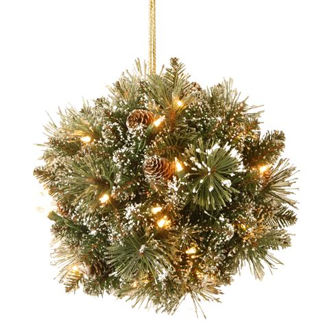 National Tree Company Pre-Lit Artificial Christmas Kissing Ball, Green ...