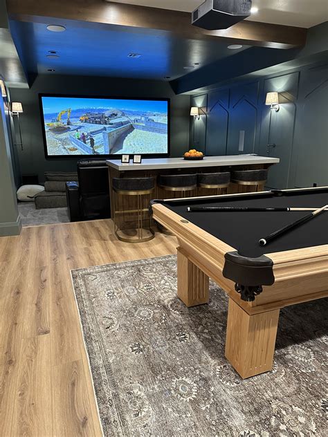 Cozy Game Room with Pool Table and TV