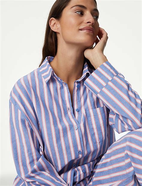 Buy Cool Comfort™ Striped Pyjama Set at Marks & Spencer