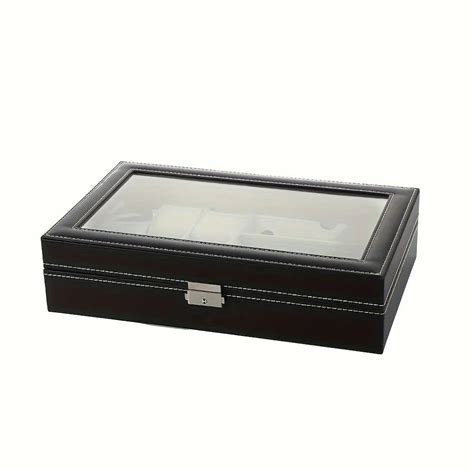 Luxury Black 6-Slot Watch & 3-Slot Eyeglass Organizer Box | Display ...