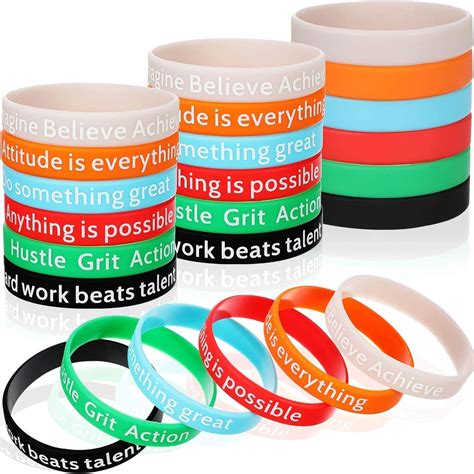 Buy Motivational Bracelets Silicone Wristbands Inspirational Bands with ...