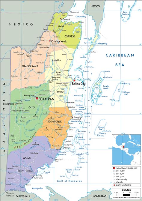 Belize Map (Political) - Worldometer