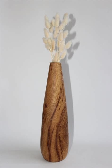 Tall wood vase rustic decorative floor vase handmade | Etsy