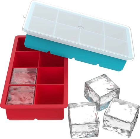 Amazon.com: niceCube Silicone Ice Cube Trays with Lids (2 Pack) Easy ...