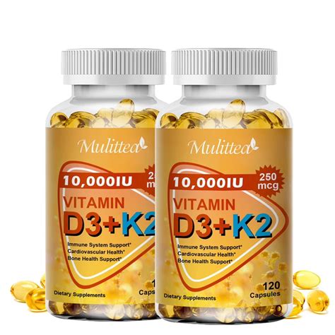 Mulittea (2 Pack) Vitamin D3 + K2 Supplement, Supports Immune India | Ubuy
