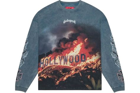 Godspeed Hollywood Inferno L/S T-shirt Blue Men's - SS25 - US
