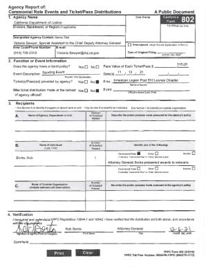 Fillable Online oag ca Form 802 American Legion Post 510 Leones Chapter ...