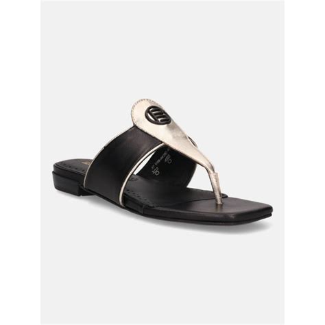 Buy BAGATT Mala Black Leather Womens Thongs Flat Sandals Online
