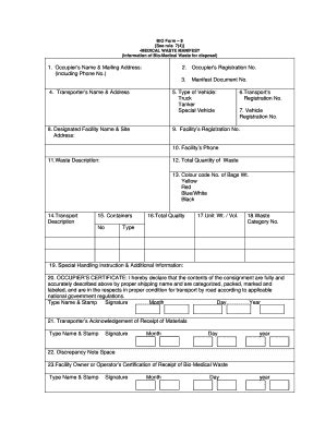 Form For Bio-medical Waste Manifest - Fill and Sign Printable Template ...