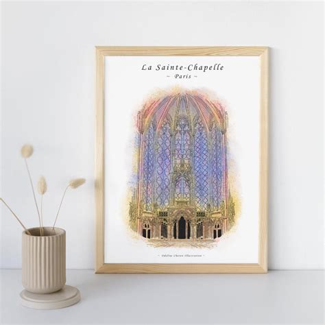 The Sainte-chapelle in Paris - Poster Illustration Drawing A3 A4 - Etsy