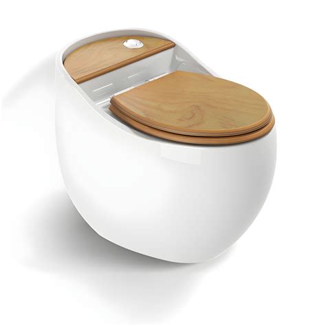 Modern Urine Toilet Concealed Tank One Piece Ceramic Toilet Bowl with Seat - White Wood Grain 12 ...